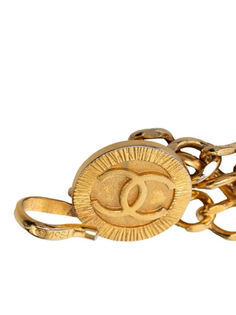 Chanel CC Logo Triple Strand Chain Belt Gold Plated